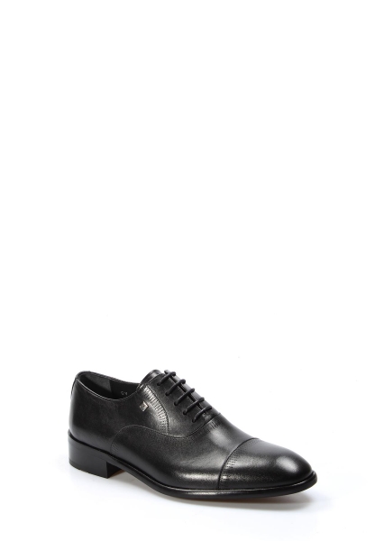 MirgeShoes Siyah Bağcıklı Erkek Klasik Ayakkabı İçi Dışı Hakiki Deri MRG014081318075122835