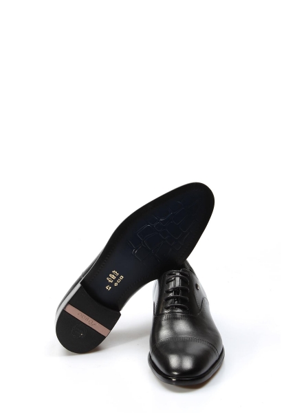 MirgeShoes Siyah Bağcıklı Erkek Klasik Ayakkabı İçi Dışı Hakiki Deri MRG014081318075122835