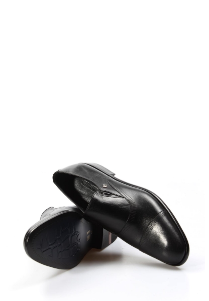 MirgeShoes Siyah Bağcıksız Erkek Klasik Ayakkabı İçi Dışı Hakiki Deri MRG014081318078122835