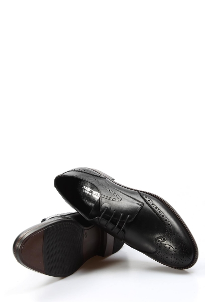 MirgeShoes Siyah Bağcıklı Erkek Klasik Ayakkabı İçi Dışı Hakiki Deri MRG0183113325-c