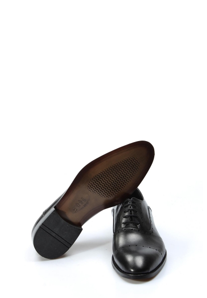 MirgeShoes Siyah Bağcıklı Erkek Klasik Ayakkabı İçi Dışı Hakiki Deri MRG0195213407