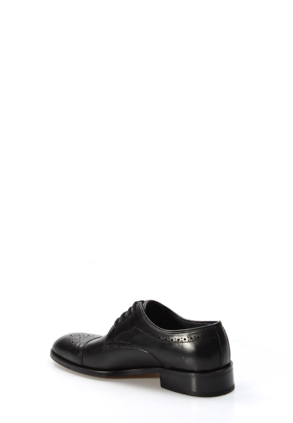 MirgeShoes Siyah Bağcıklı Erkek Klasik Ayakkabı İçi Dışı Hakiki Deri MRG019527395