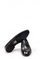 MirgeShoes Siyah Bağcıksız Erkek Klasik Ayakkabı İçi Dışı Hakiki Deri MRG019971411