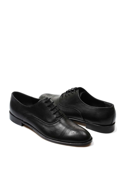 MirgeShoes Siyah Bağcıklı Erkek Klasik Ayakkabı İçi Hakiki Deri MRG019971321294