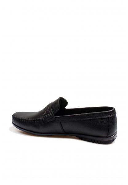 MirgeShoes Siyah Erkek Loafer Ayakkabı İçi Dışı Kaliteli Hakiki Deri MRG01715131316