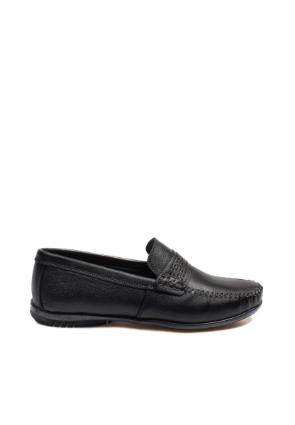 MirgeShoes Siyah Erkek Loafer Ayakkabı İçi Dışı Kaliteli Hakiki Deri MRG01715131316