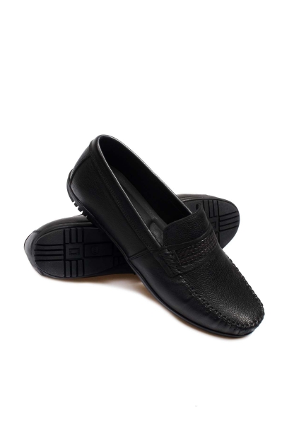 MirgeShoes Siyah Erkek Loafer Ayakkabı İçi Dışı Kaliteli Hakiki Deri MRG01715131316