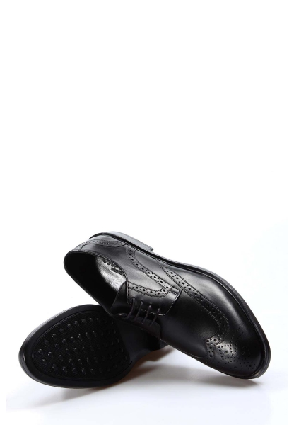 MirgeShoes Siyah Bağcıklı Erkek Oxford Ayakkabı İçi Dışı Hakiki Deri MRG01760131836