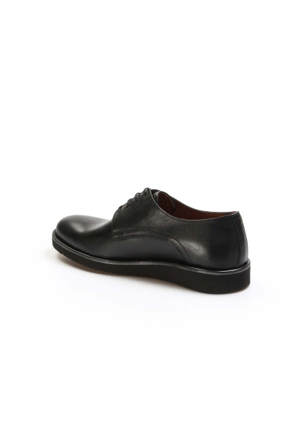 MirgeShoes Siyah Bağcıklı Erkek Oxford Ayakkabı İçi Dışı Hakiki Deri MRG01952131162
