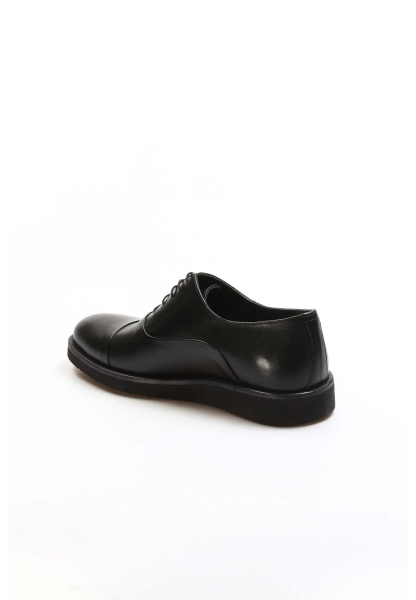 MirgeShoes Siyah Bağcıklı Erkek Oxford Ayakkabı İçi Dışı Hakiki Deri MRG01952131164