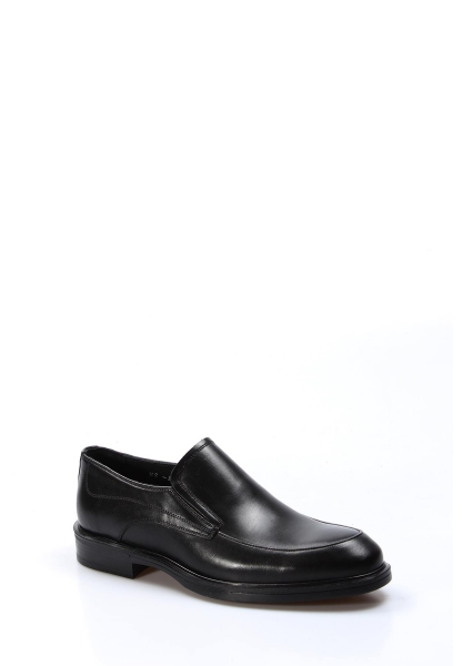 MirgeShoes Siyah Bağcıksız Erkek Klasik Ayakkabı İçi Dışı Hakiki Deri MRG01760131532