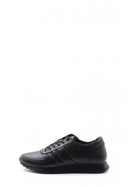 MirgeShoes Siyah Bağcıklı Erkek Sneaker Spor Ayakkabı İçi Dışı Hakiki Deri MRG011081131667