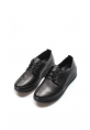 MirgeShoes Siyah Bağcıklı Kadın Casual Ayakkabı İçi Dışı Hakiki Deri MRG019942611315