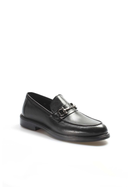 MirgeShoes Siyah Tokalı Erkek Casual Ayakkabı İçi Dışı Hakiki Deri  MRG01760131421