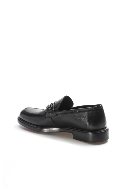 MirgeShoes Siyah Tokalı Erkek Casual Ayakkabı İçi Dışı Hakiki Deri  MRG01760131421