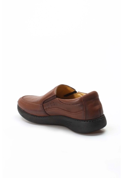 MirgeShoes Taba Bağcıksız Erkek Casual Ayakkabı İçi Dışı Hakiki Deri MRG011081131316