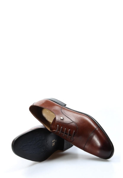 MirgeShoes Taba Bağcıklı Erkek Klasik Ayakkabı İçi Dışı Hakiki Deri MRG014081318075122835