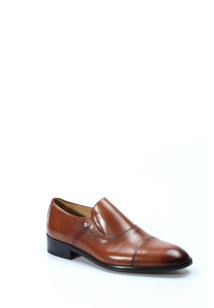 MirgeShoes Taba Bağcıksız Erkek Klasik Ayakkabı İçi Dışı Hakiki Deri MRG014081318078122835