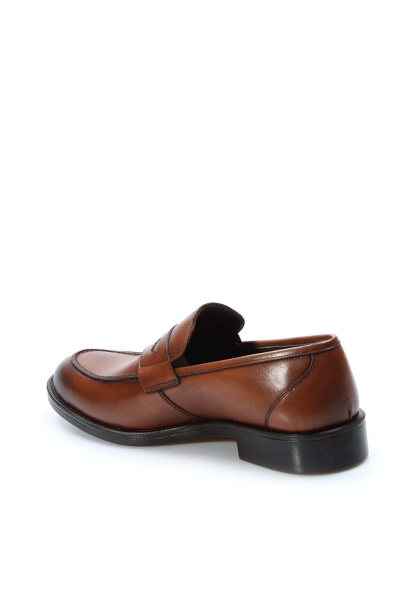 MirgeShoes Taba Bağcıksız Erkek Klasik Ayakkabı İçi Dışı Hakiki Deri MRG01831131232-b
