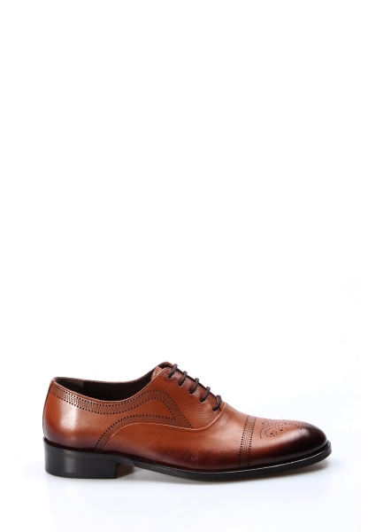 MirgeShoes Taba Bağcıklı Erkek Klasik Ayakkabı İçi Dışı Hakiki Deri MRG01997131294