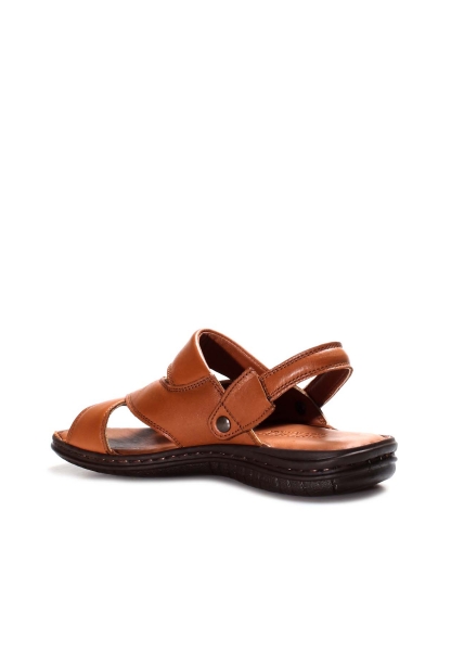 MirgeShoes Taba Erkek Açık Hava Klasik Sandalet İçi Dışı Hakiki Deri MRG011072131822