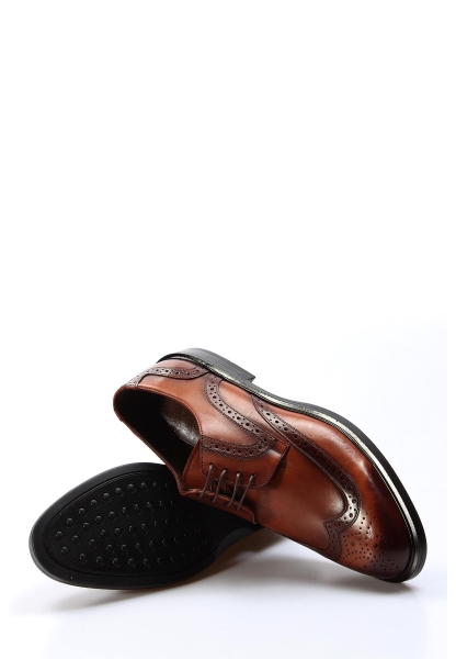 MirgeShoes Taba Bağcıklı Erkek Oxford Ayakkabı İçi Dışı Hakiki Deri MRG01760131836