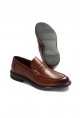 MirgeShoes Taba Bağcıksız Erkek Klasik Ayakkabı İçi Dışı Hakiki Deri MRG01760131525