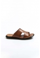 MirgeShoes Erkek Terlik İçi Dışı Kaliteli Hakiki Deri Taba MRG01141813179824281
