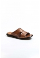 MirgeShoes Erkek Terlik İçi Dışı Kaliteli Hakiki Deri Taba MRG01141813179824281