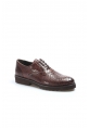MirgeShoes Kahve Bağcıklı Erkek Klasik Ayakkabı Yılan Baskılı İçi Dışı Hakiki Deri MRG013821316553
