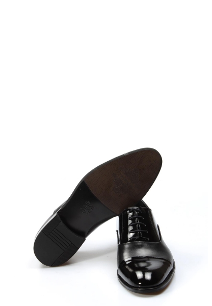 MirgeShoes İçi Dışı Kaliteli Hakiki Rugan Deri Siyah Erkek Klasik Ayakkabı AH07867131075102223