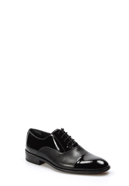 MirgeShoes İçi Dışı Kaliteli Hakiki Rugan Deri Siyah Erkek Klasik Ayakkabı AH07867131075102223