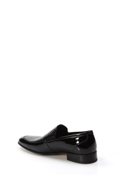 MirgeShoes Siyah Bağcıksız Erkek Klasik Rugan Ayakkabı İçi Dışı Hakiki Deri MRG01847131876-00b