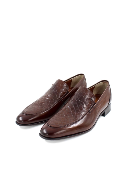 MirgeShoes Taba Bağcıksız Erkek Klasik Rugan Ayakkabı İçi Dışı Hakiki Deri MRG01847131876-00b