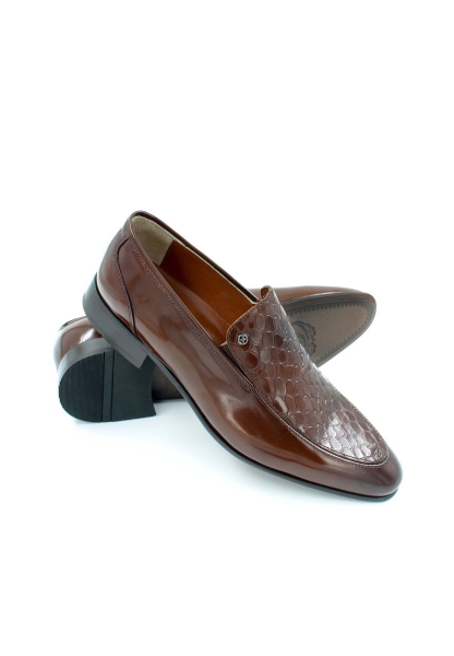 MirgeShoes Taba Bağcıksız Erkek Klasik Rugan Ayakkabı İçi Dışı Hakiki Deri MRG01847131876-00b