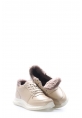 MirgeShoes Bej Bağcıklı Kadın Casual Ayakkabı İçi Kürklü Dışı Hakiki Deri MRG01713112612719