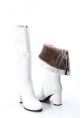 MirgeShoes Beyaz Kadın Çizme İçi Kürklü Dışı Hakiki Deri MRG01194192611216
