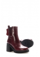 MirgeShoes Bordo Fermuarlı Kadın Kalın Topuklu Bot İçi Kürklü Dışı Hakiki Deri MRG0134711261065920
