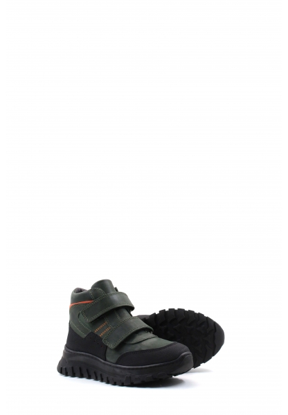 MirgeShoes Haki Unisex Cırtcırtlı Çocuk Bot İçi Kürklü Dışı Hakiki Deri MRG017421161151079