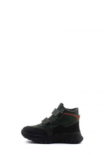 MirgeShoes Haki Unisex Cırtcırtlı Çocuk Bot İçi Kürklü Dışı Hakiki Deri MRG017421161151079