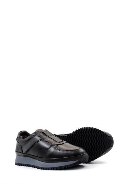 MirgeShoes Kahve Bağcıksız Erkek Spor Sneaker Ayakkabı İçi Kürklü Dışı Hakiki Deri MRG01852111311088