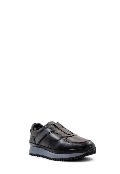 MirgeShoes Kahve Bağcıksız Erkek Spor Sneaker Ayakkabı İçi Kürklü Dışı Hakiki Deri MRG01852111311088