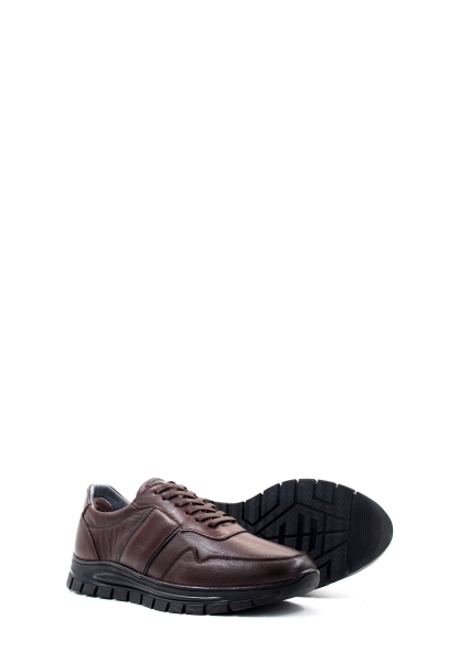 MirgeShoes Kahve Bağcıklı Erkek Spor Sneaker Ayakkabı İçi Kürklü Dışı Hakiki Deri MRG01108111131318