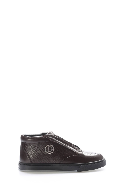 MirgeShoes Kahve Lastikli Erkek Spor Bot Hakiki Deri İçi Kürklü MRG0133911131479