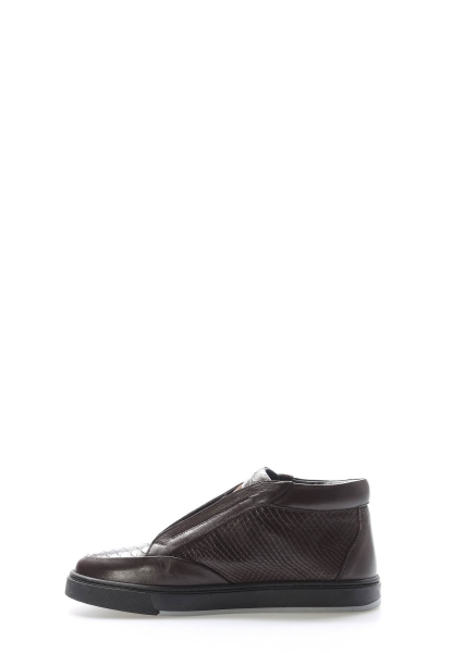 MirgeShoes Kahve Lastikli Erkek Spor Bot Hakiki Deri İçi Kürklü MRG0133911131479