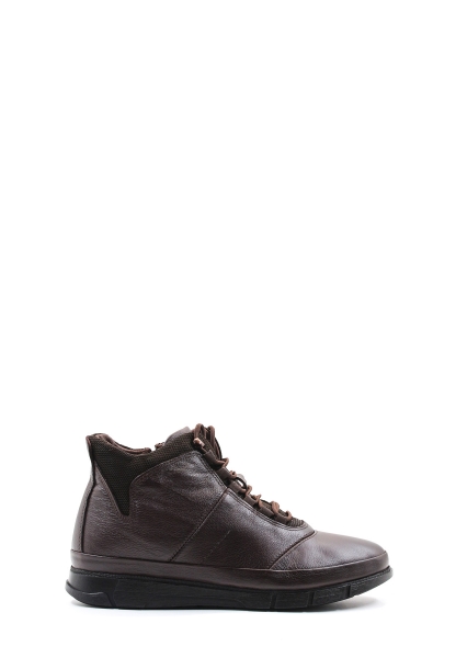 MirgeShoes Kahve Erkek Comfort Bot Kaymaz Taban Hakiki Deri İçi Kürklü MRG018471113110552-2