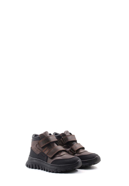 MirgeShoes Kahve Unisex Çocuk Cırtcırtlı Spor Bot İçi Kürklü Dışı Hakiki Deri MRG017421161151079