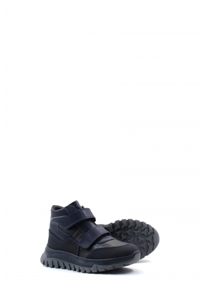 MirgeShoes Lacivert Unisex Cırtcırtlı Çocuk Bot İçi Kürklü Dışı Hakiki Deri MRG017421161151079