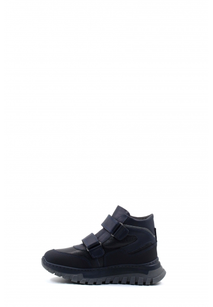 MirgeShoes Lacivert Unisex Cırtcırtlı Çocuk Bot İçi Kürklü Dışı Hakiki Deri MRG017421161151079
