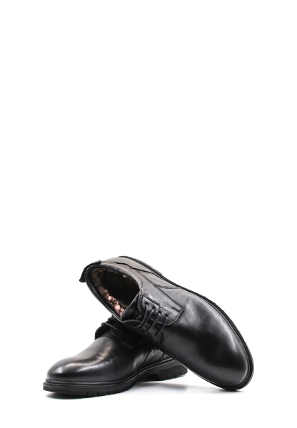 MirgeShoes Siyah Bağcıklı Erkek Casual Ayakkabı Hakiki Deri İçi Kürklü MRG0184111131590